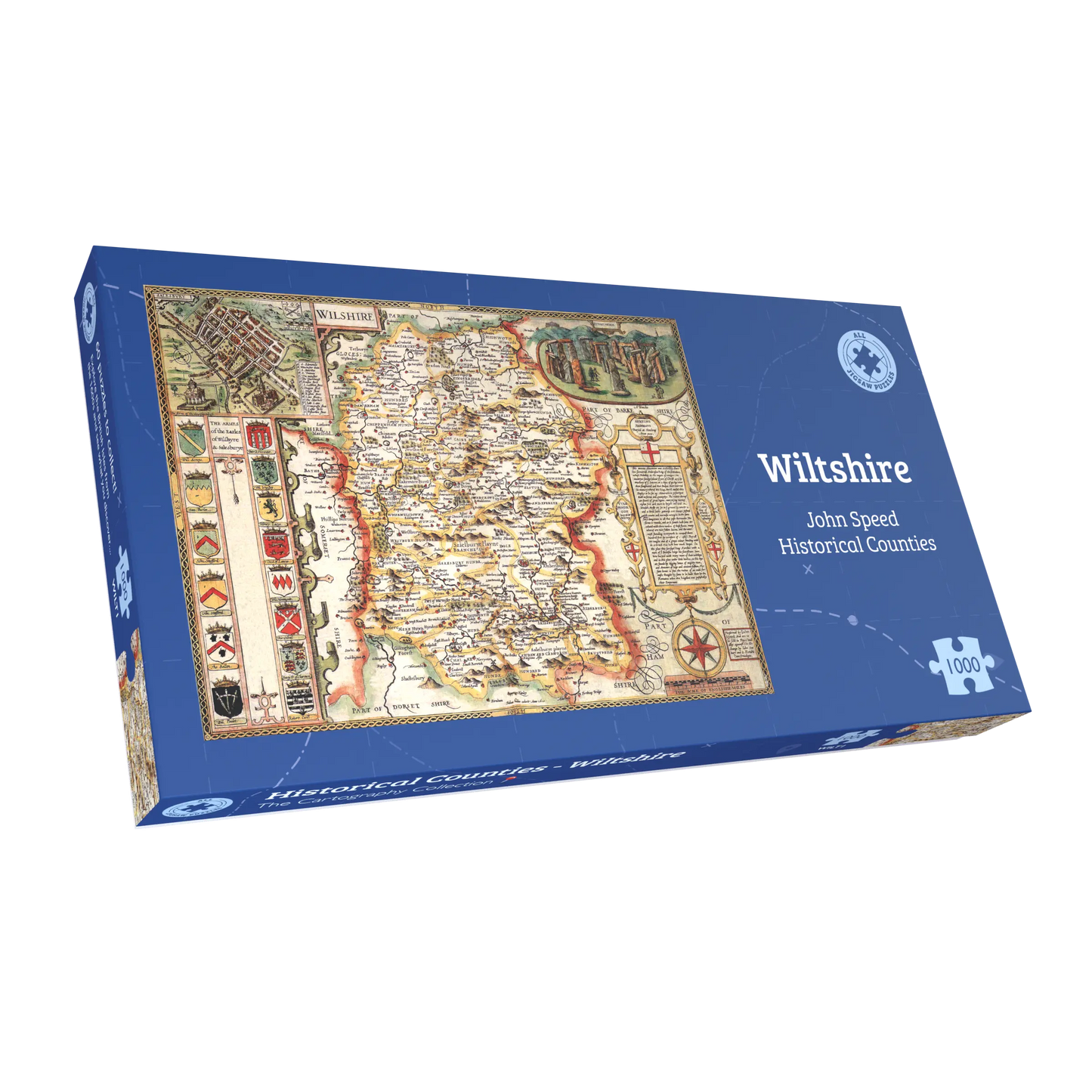 Puzzle 1000 pièces Carte historique du Wiltshire (1610)