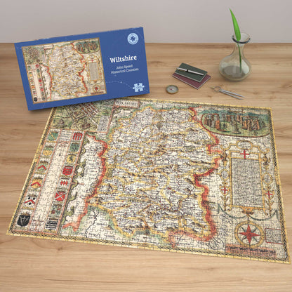 Puzzle 1000 pièces Carte historique du Wiltshire (1610)