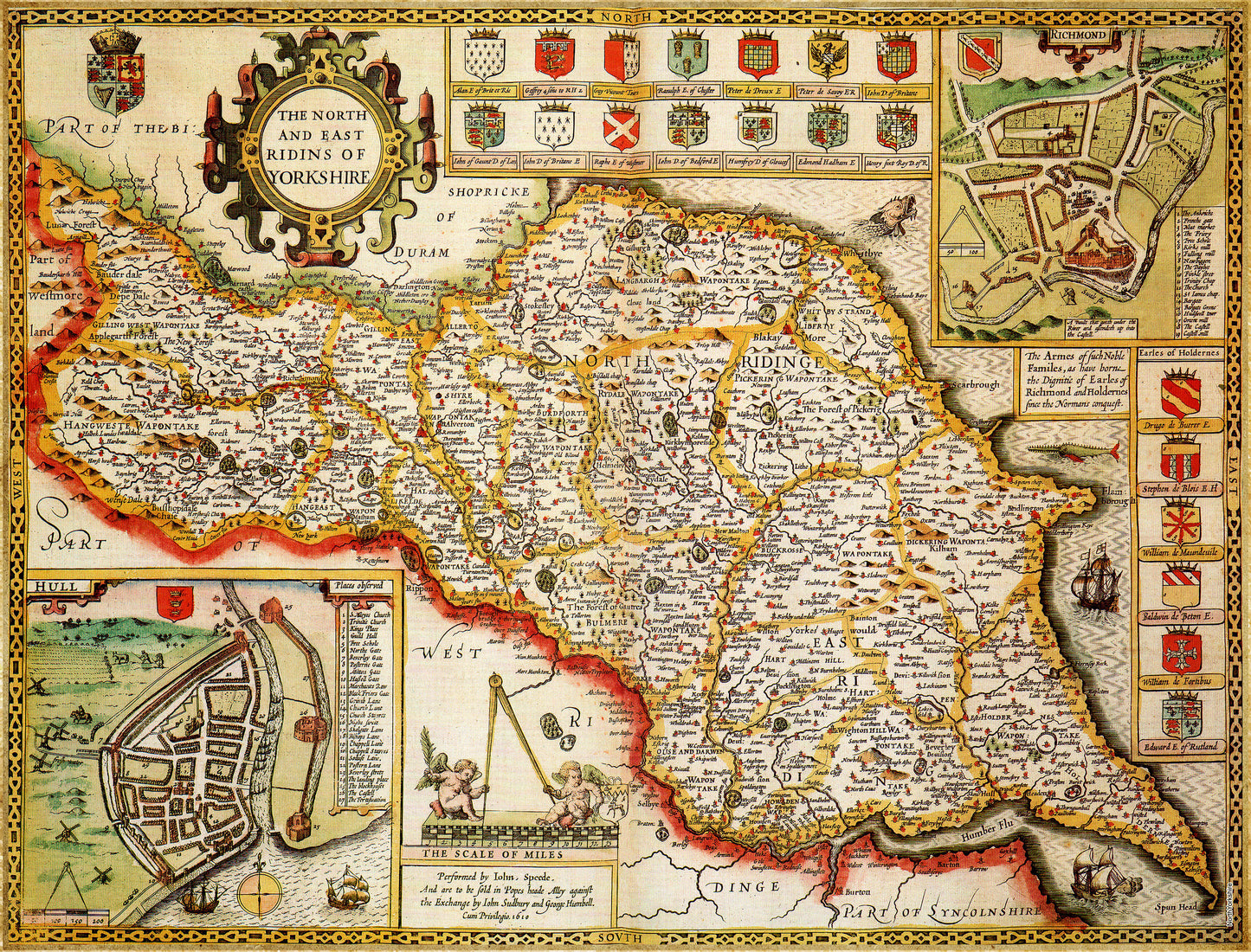 Yorkshire North &amp; East Riding Karte, 1000-teiliges Puzzle (1610)