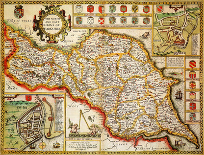 Yorkshire North &amp; East Riding Karte, 1000-teiliges Puzzle (1610)