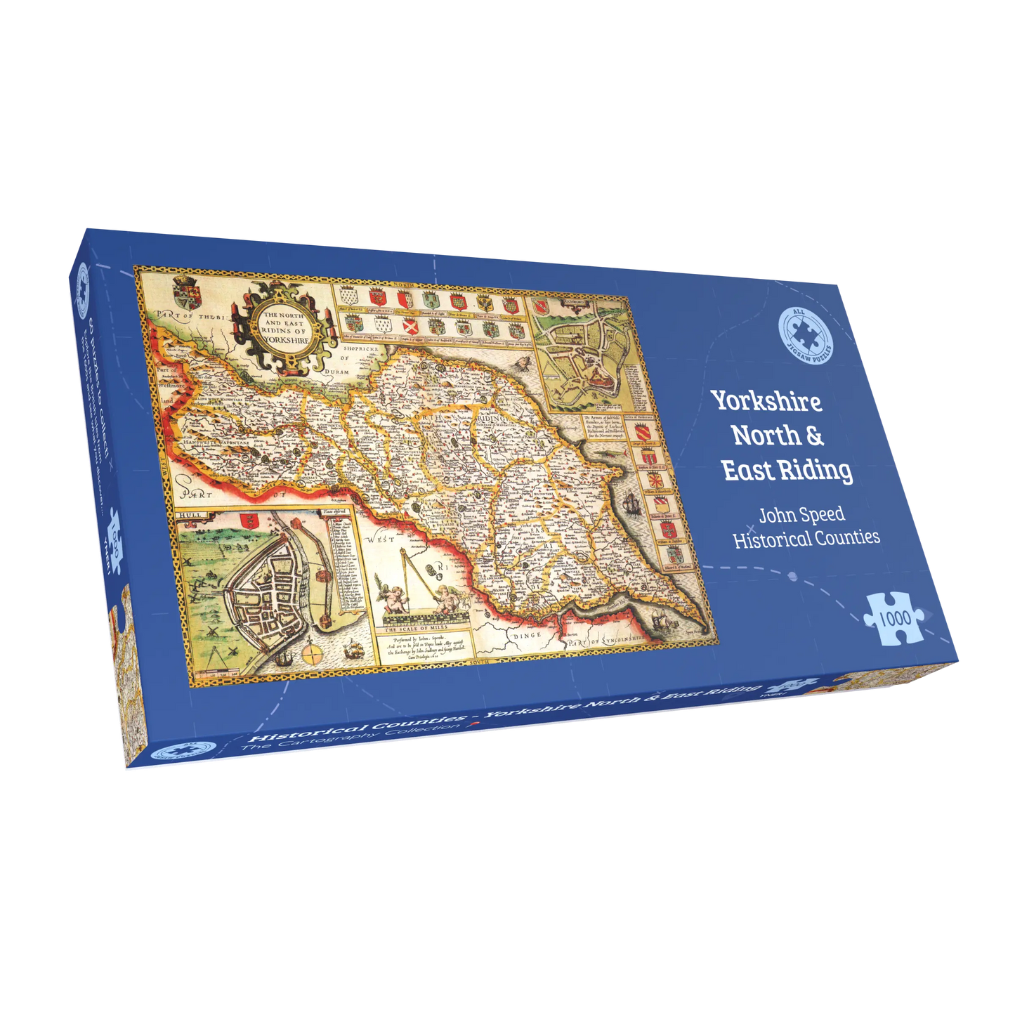 Yorkshire North &amp; East Riding Karte, 1000-teiliges Puzzle (1610)