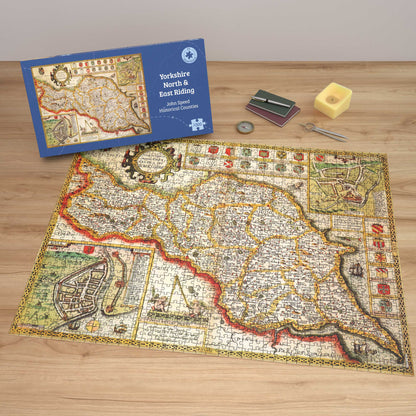 Yorkshire North &amp; East Riding Karte, 1000-teiliges Puzzle (1610)