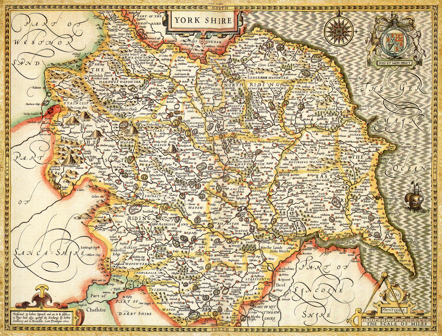 Yorkshire Historical Map 1000 Piece Jigsaw Puzzle (1610)