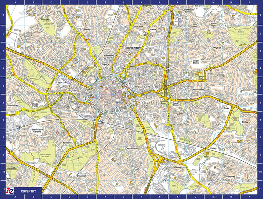 Puzzle 1000 pièces de la carte de Coventry de A à Z