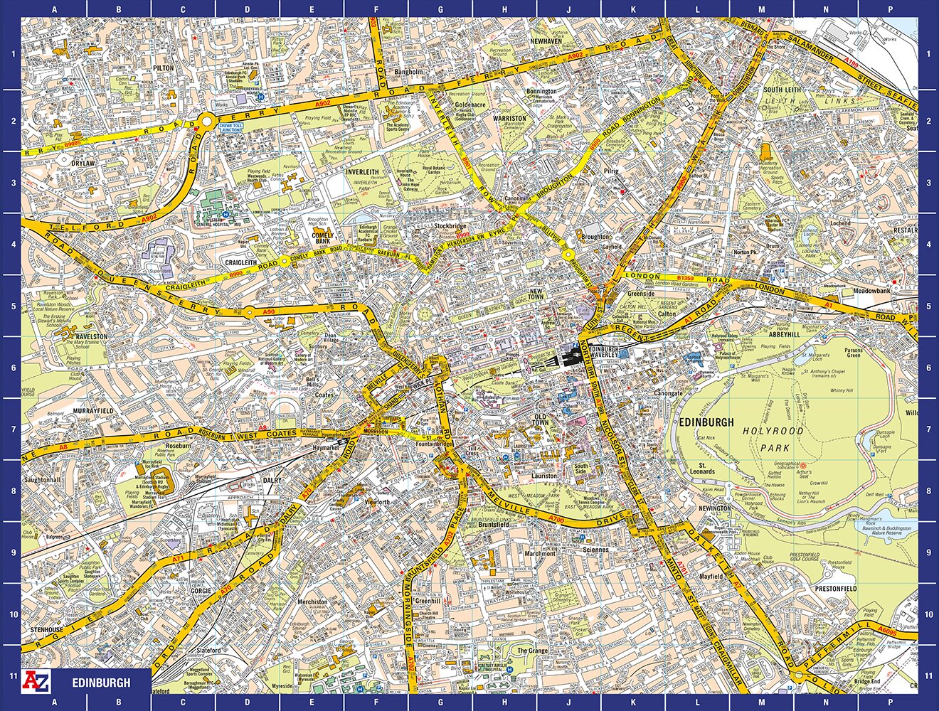 Puzzle mit 1000 Teilen, Karte von Edinburgh von A bis Z
