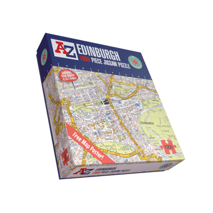 Puzzle mit 1000 Teilen, Karte von Edinburgh von A bis Z