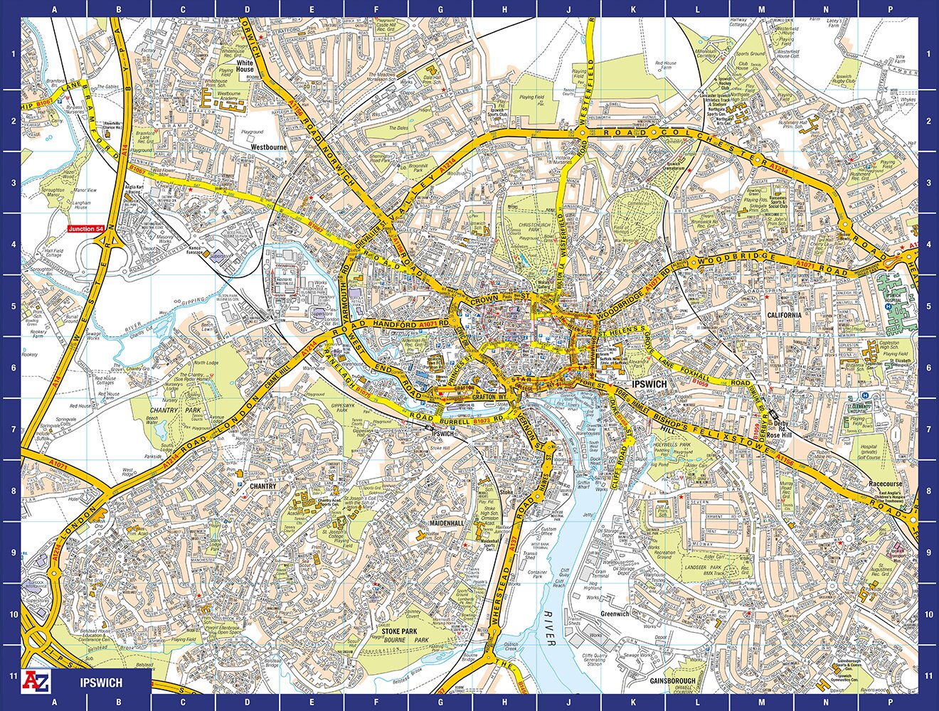 A-Z Map of Ipswich 1000 Piece Jigsaw