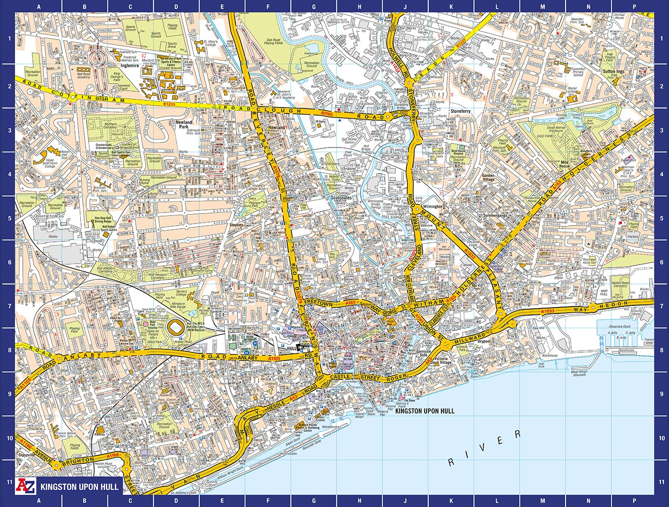Carte de Kingston Upon Hull de A à Z, puzzle de 1 000 pièces
