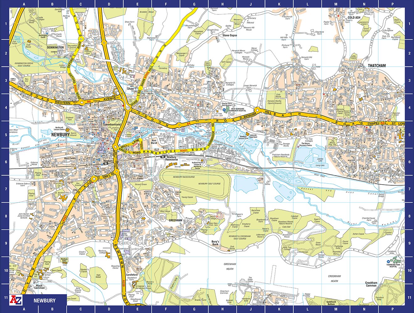 Puzzle 1000 pièces de la carte de Newbury de A à Z