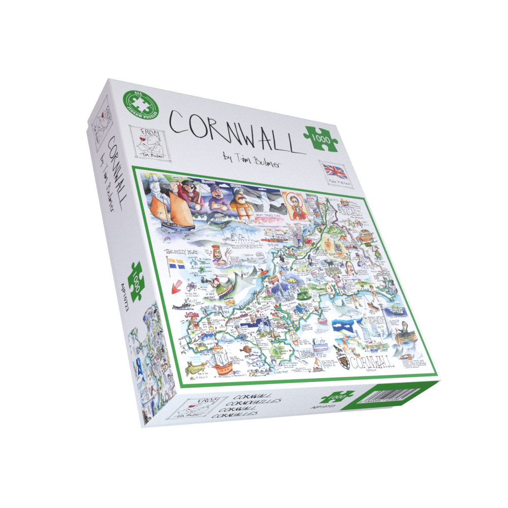 Map of Cornwall - Tim Bulmer 1000 Piece Jigsaw Puzzle