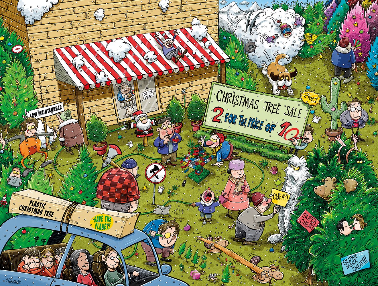 Chaos à la ferme des sapins de Noël - Puzzle n° 10 de 1 000 ou 500 pièces