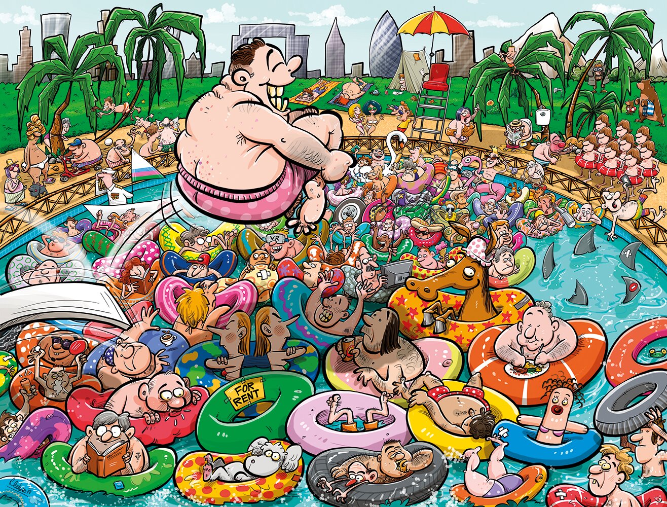 Chaos à la piscine - Puzzle n° 19 1000 pièces