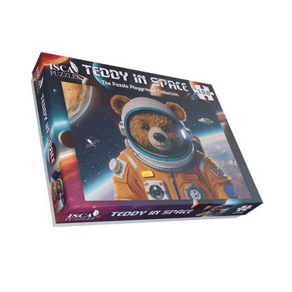 Teddy im Weltraum, 100-teiliges Holzpuzzle