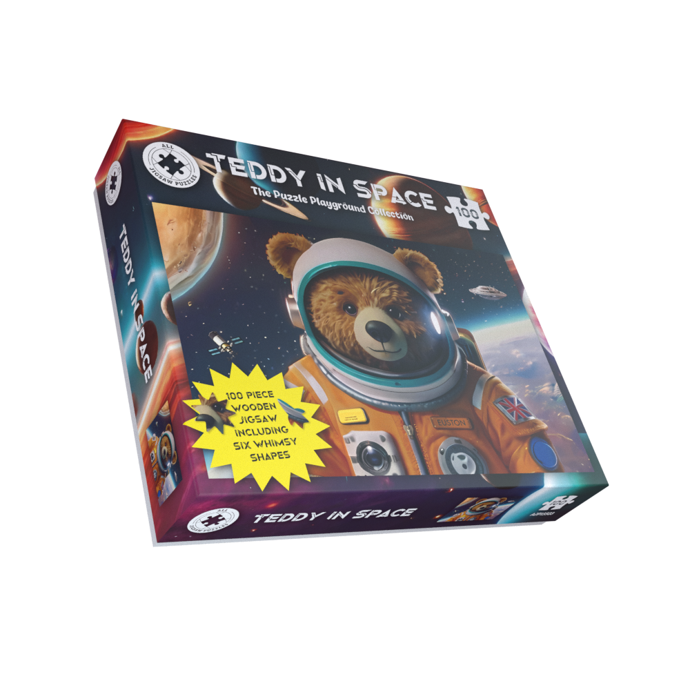 Puzzle en bois Teddy dans l'espace 100 pièces