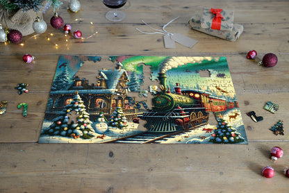 Puzzle en bois Train de Noël 300 pièces
