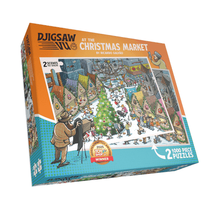 Puzzle 2 x 1000 pièces Djigsaw Vu au marché de Noël