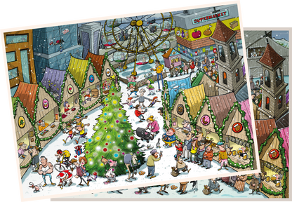 Djigsaw Vu at the Christmas Market 2 x 1000 Piece Jigsaw Puzzles