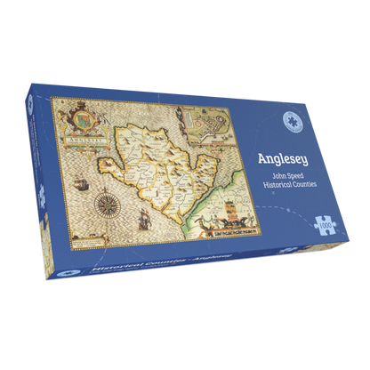 Historische Karte von Anglesey, 1000-teiliges Puzzle (1610)