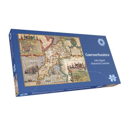 Historische Karte von Caernarfonshire, 1000-teiliges Puzzle (1610)