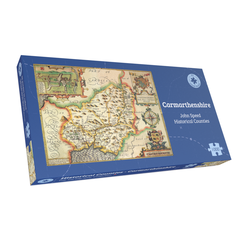 Carmarthenshire Historical Map 1000 Piece Jigsaw Puzzle (1610)