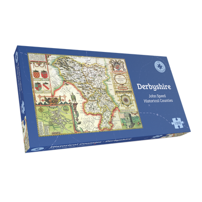 Historische Karte von Derbyshire, 1000-teiliges Puzzle (1610)