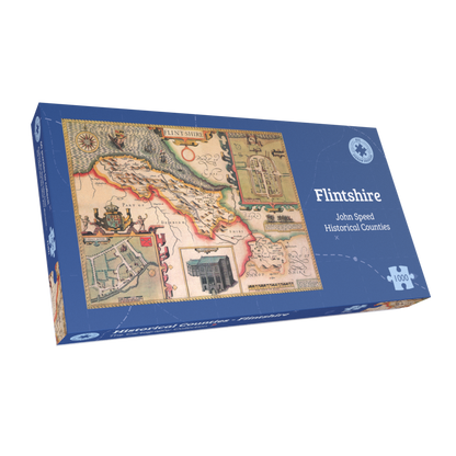 Historische Karte von Flintshire, 1000-teiliges Puzzle (1610)