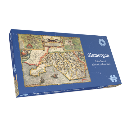 Historische Karte von Glamorgan, 1000-teiliges Puzzle (1610)