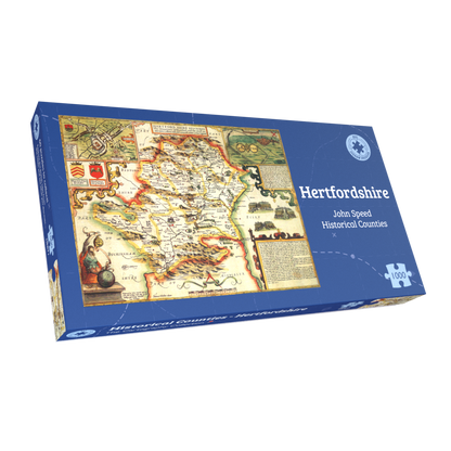 Historische Karte von Hertfordshire, 1000-teiliges Puzzle (1610)
