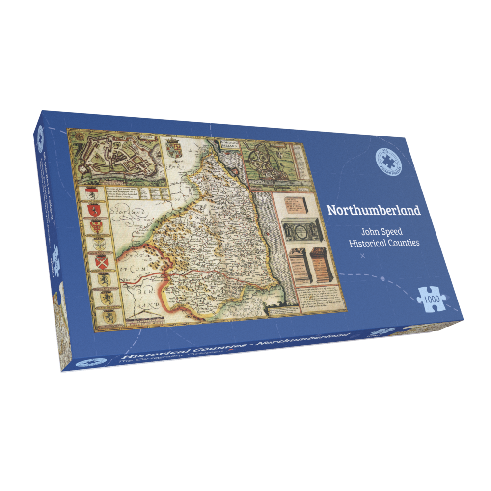 Historische Karte von Northumberland, 1000-teiliges Puzzle (1610)
