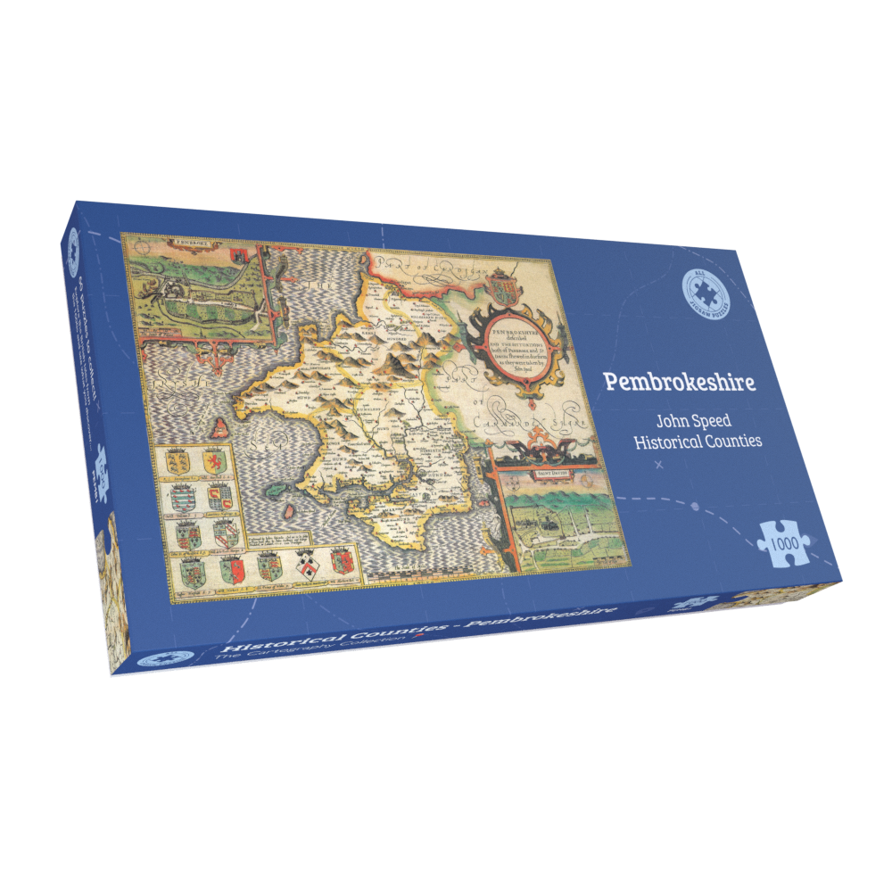 Pembrokeshire Historical Map 1000 Piece Jigsaw Puzzle (1610)