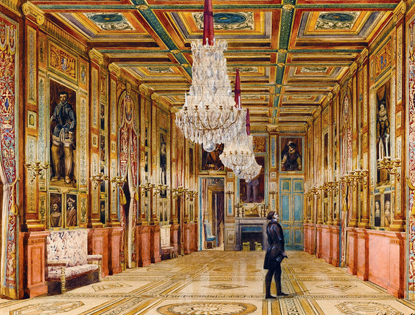 View of the Picture Gallery at the Château d'Eu 1000 piece jigsaw – All ...