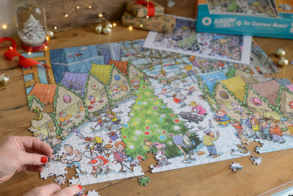 Djigsaw Vu at the Christmas Market 2 x 1000 Piece Jigsaw Puzzles