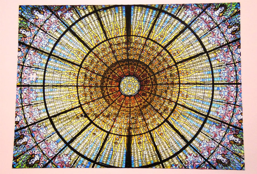 Barcelona Stained Glass Window 1000 Piece Jigsaw Puzzle All Jigsaw