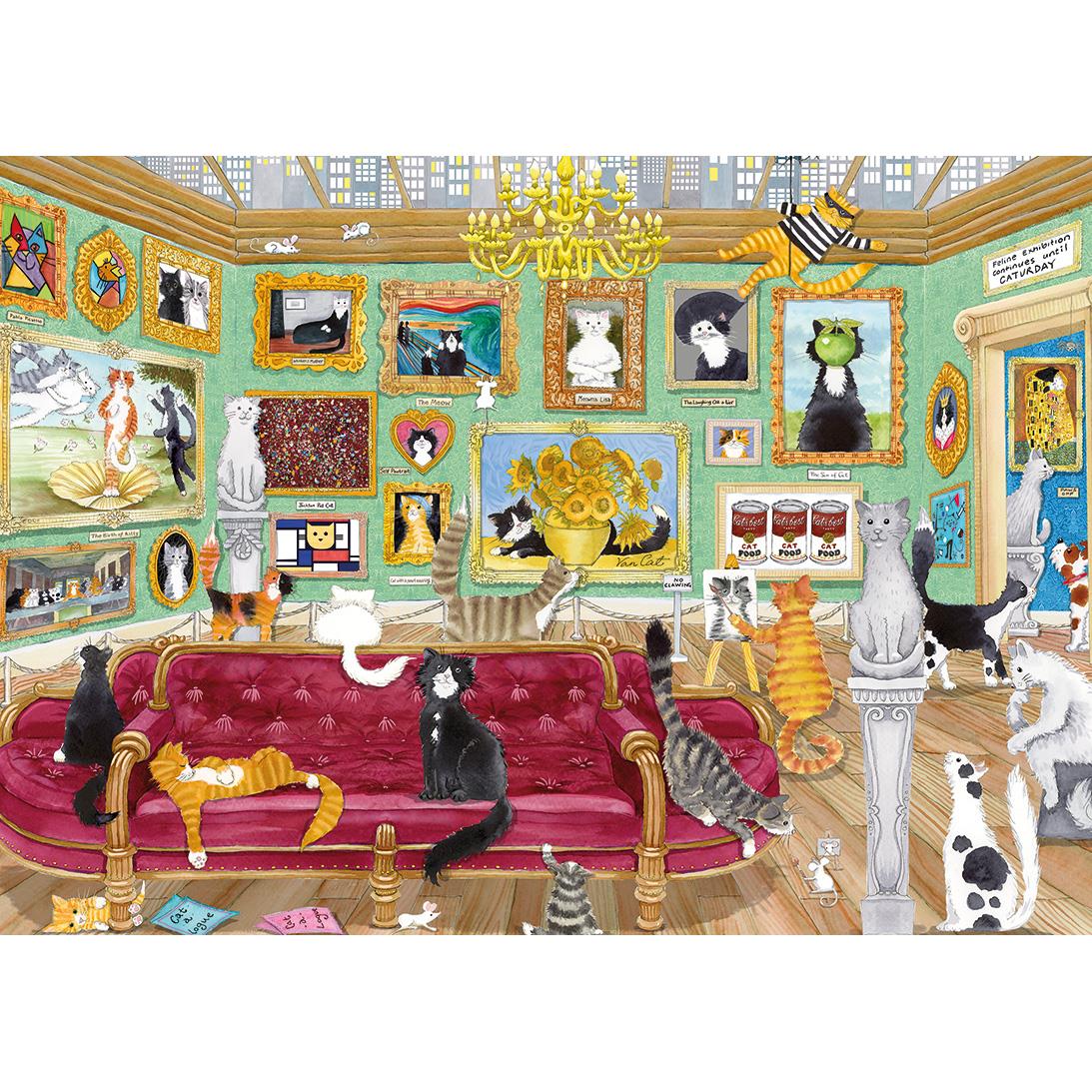 Night at the meowseum 1000 Piece Jigsaw Puzzle