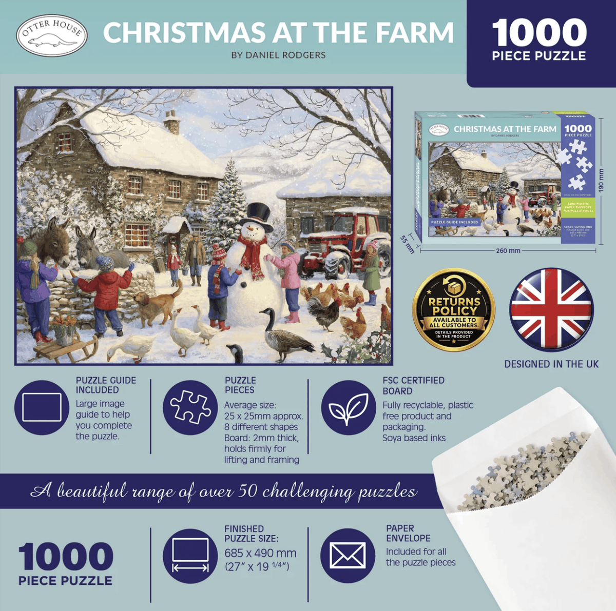Christmas At The Farm 1000 Piece Jigsaw Puzzle