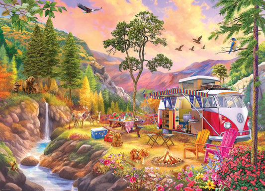 VW Camper's Paradise by Bigelow Illustrations 1000 Piece Jigsaw Puzzle