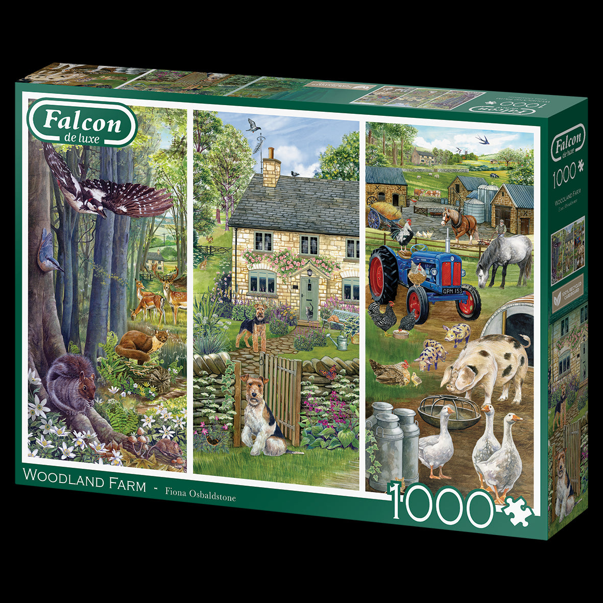 Falcon De Luxe Woodland Farm 1000 Piece Jigsaw Puzzle