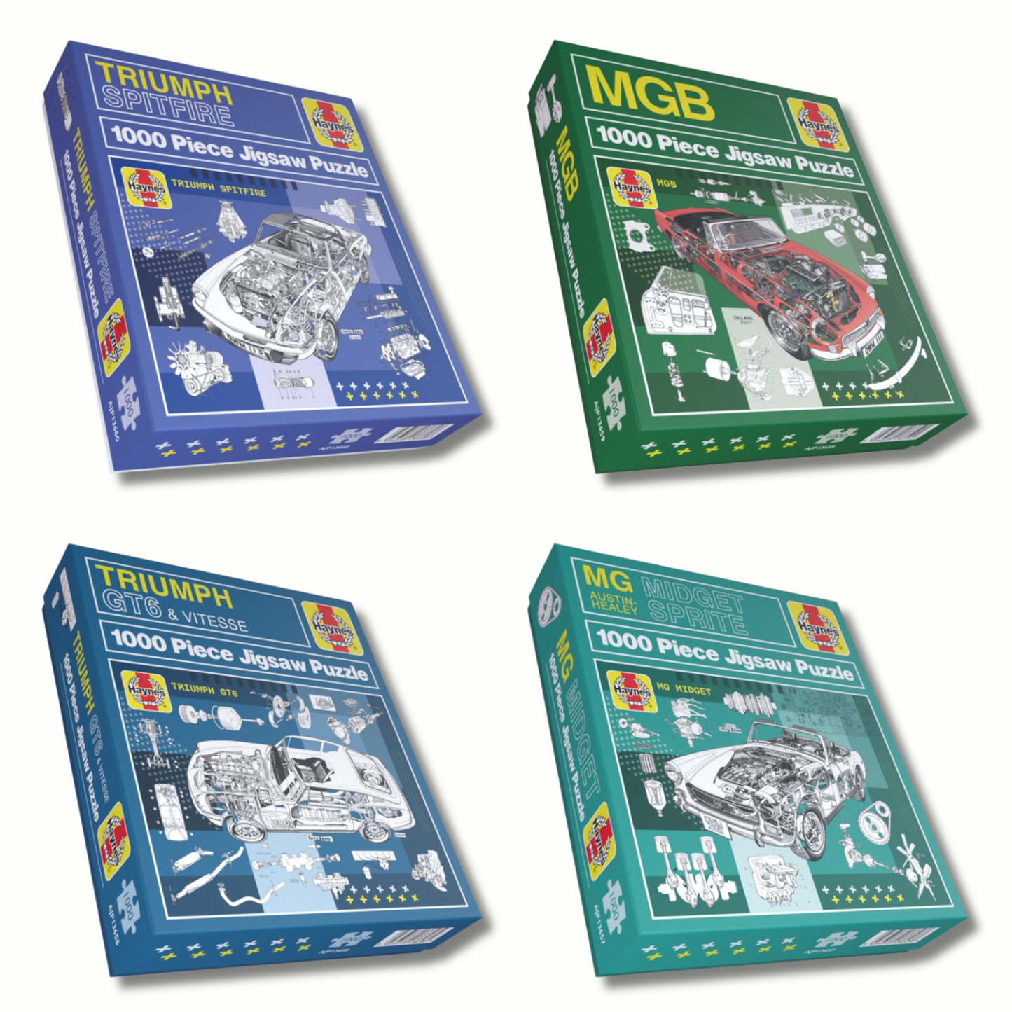 Haynes Motoring 4 x 1000 Piece Jigsaw Puzzle Bundle