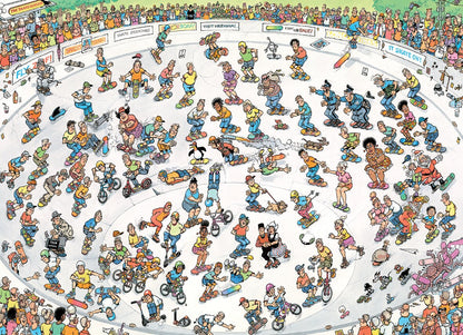Puzzle 1000 pièces Jan Van Haasteren chevauchant le Skate Bowl
