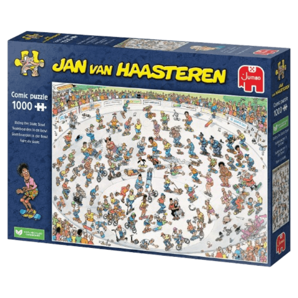 Puzzle 1000 pièces Jan Van Haasteren chevauchant le Skate Bowl