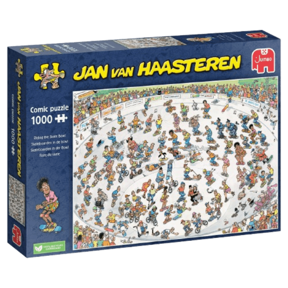 Puzzle 1000 pièces Jan Van Haasteren chevauchant le Skate Bowl