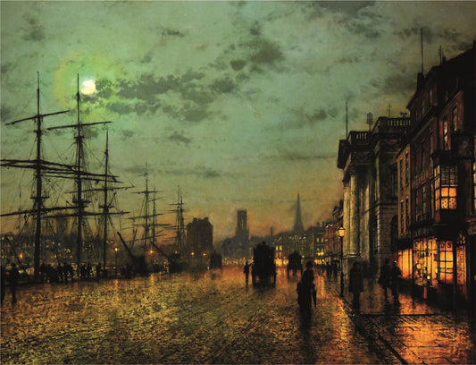 Liverpool Docks at Night - John Atkinson Grimshaw 1000 or 500 Piece Jigsaw Puzzle