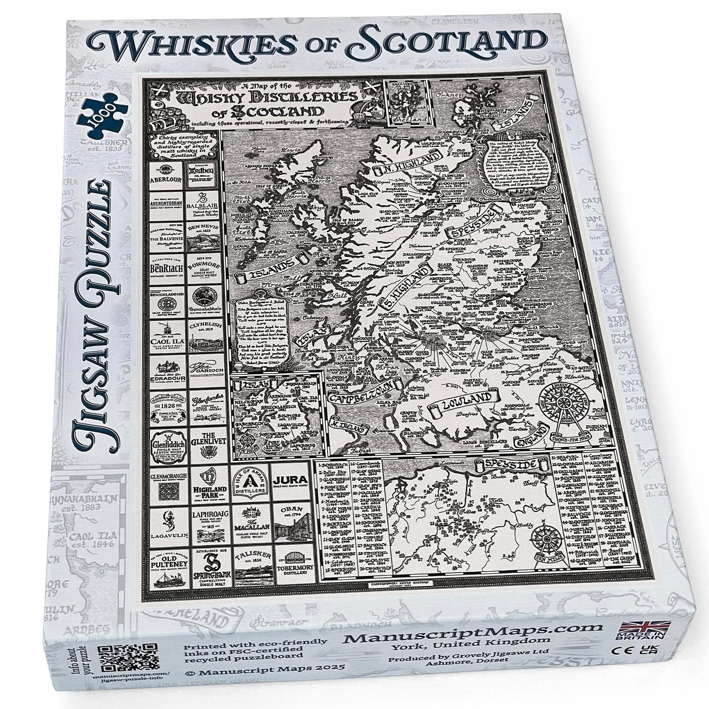 Scotland Whisky Map 1000 Piece Jigsaw Puzzle