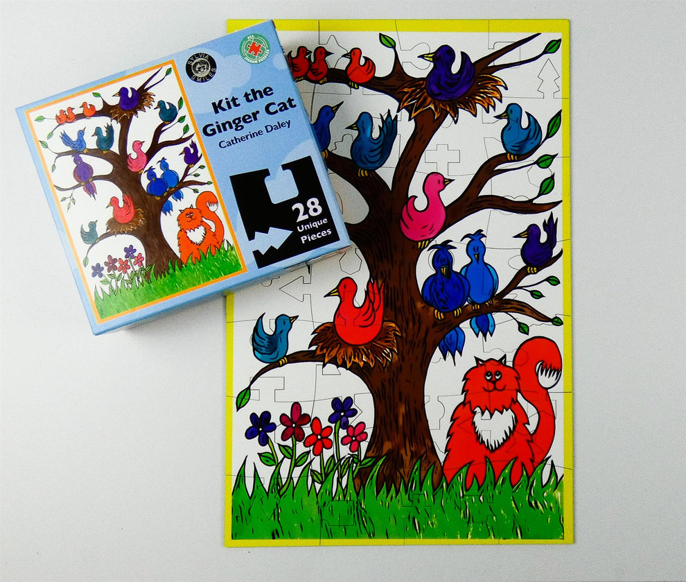 "Kit the Ginger Cat" Sight Impaired 28 Piece Wooden Jigsaw Puzzle All