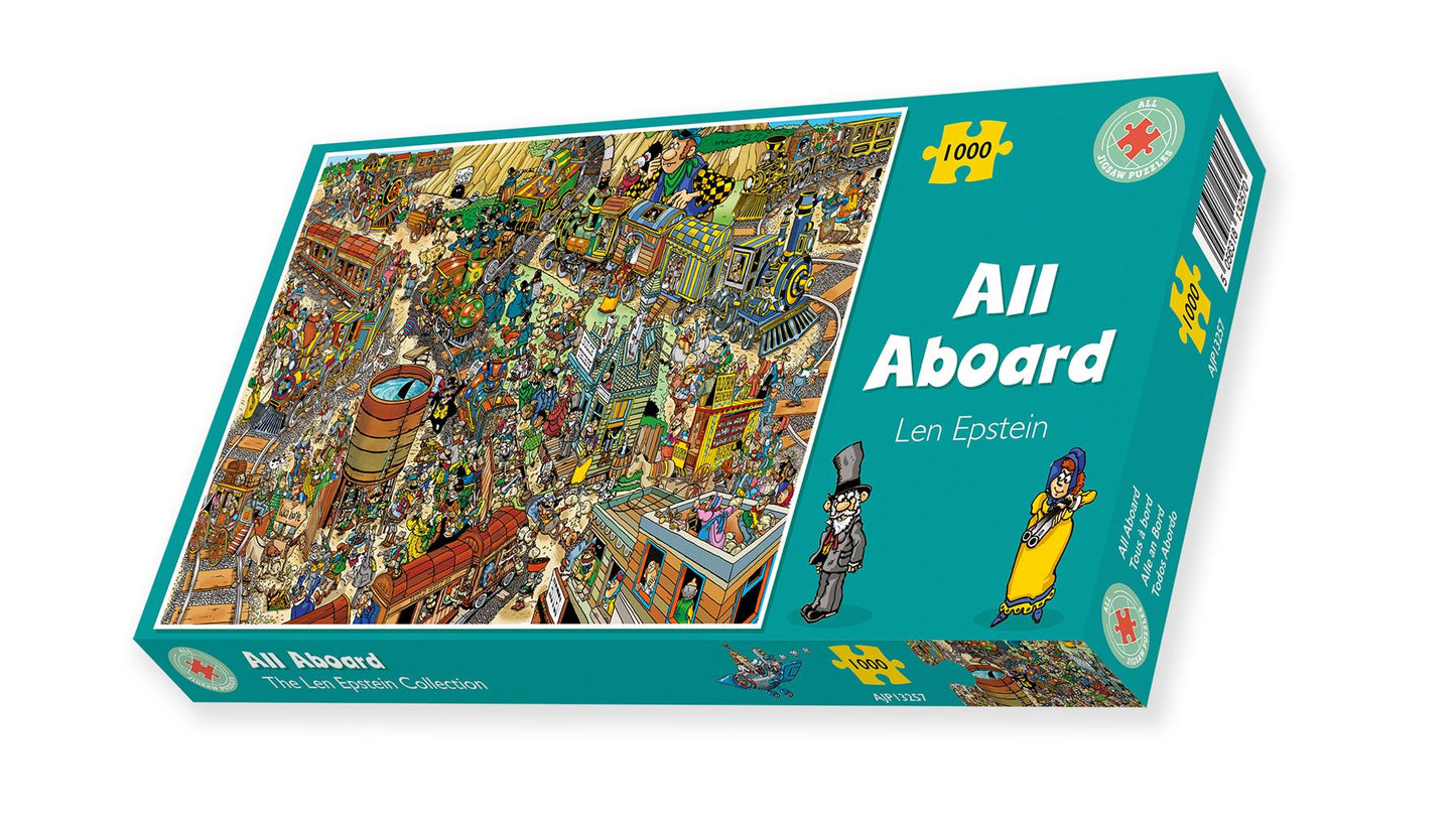 All Aboard - Len Epstein 1000 Piece Jigsaw Puzzle box
