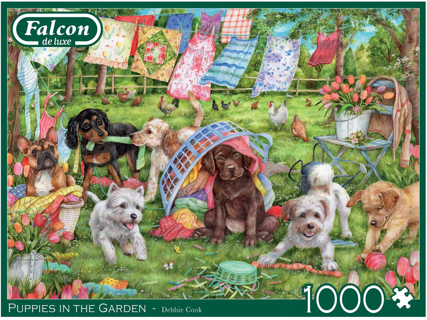 Puppies in the Garden 1000 Piece Jigsaw Puzzle box