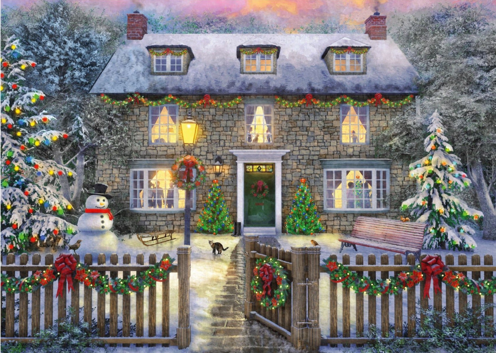 Falcon The Christmas Cottage 1000 Piece Jigsaw Puzzle