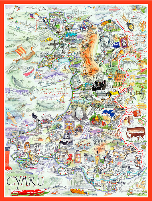 Tim Bulmer Map of Wales - 1000 Piece Jigsaw Puzzle