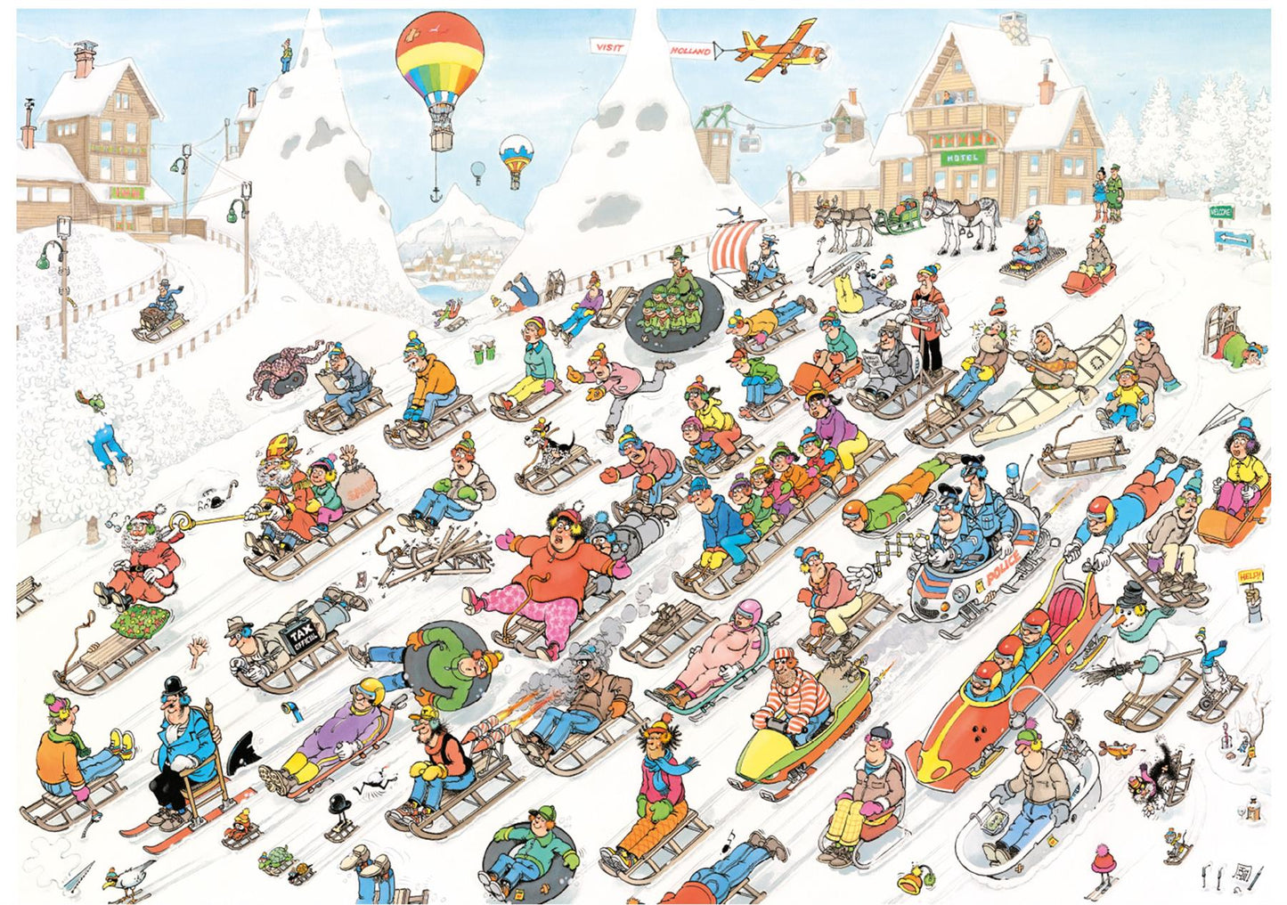 Jan van Haasteren 'It’s All Going Downhill' 1000 Piece Jigsaw Puzzle