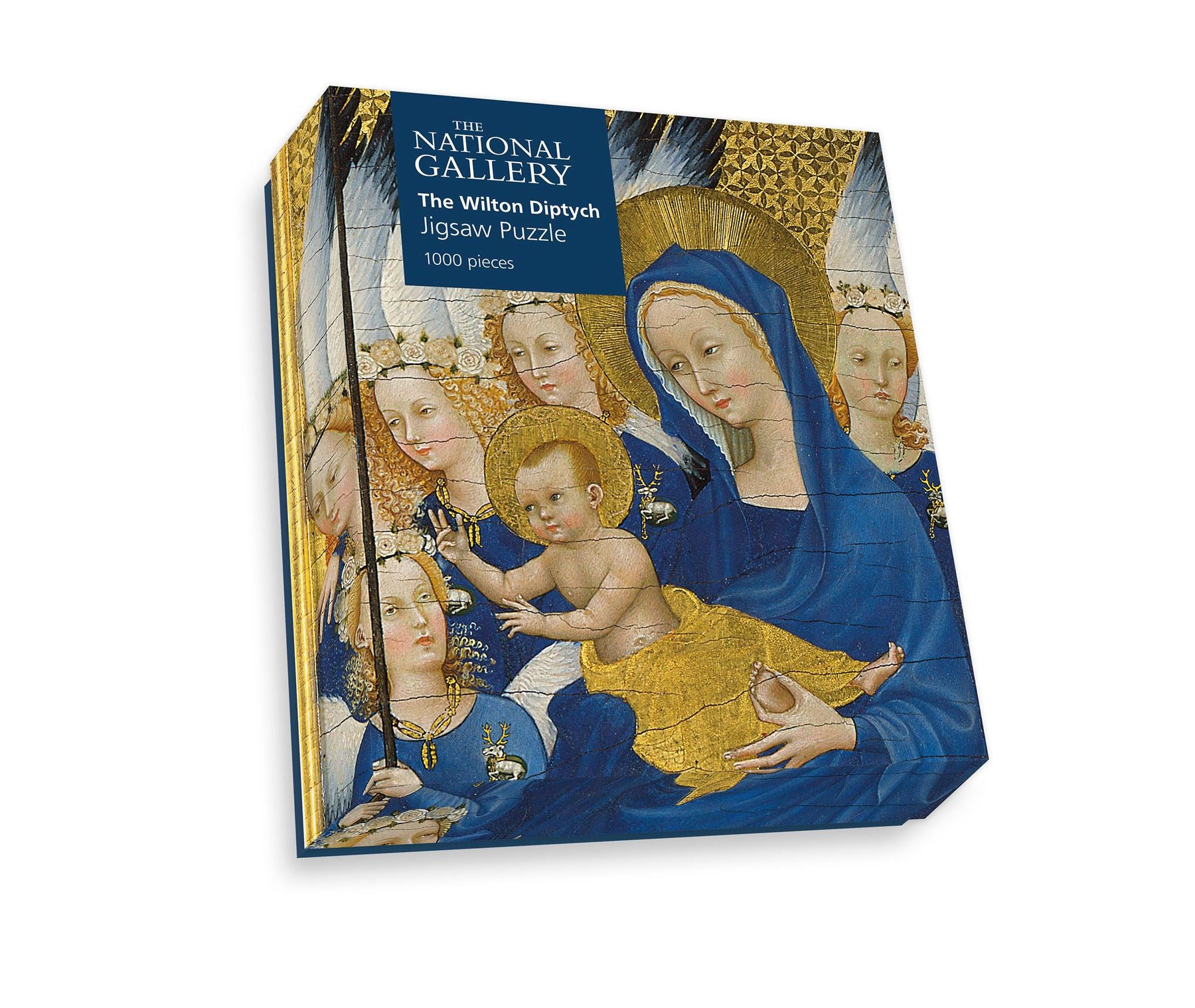 Richard II presented to the Virgin and Child by his Patron Saint John the Baptist and Saints Edward and Edmund ('The Wilton Diptych') - National Gallery 1000 Piece Jigsaw Puzzle box